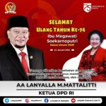 Ketua DPD RI Sampaikan Doa di Hari Ulang Tahun Megawati Soekarnoputri